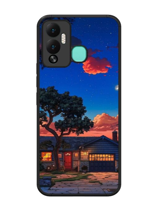 Serene Suburban Twilight Glossy Metal Phone Cover for Infinix Hot 12 Play