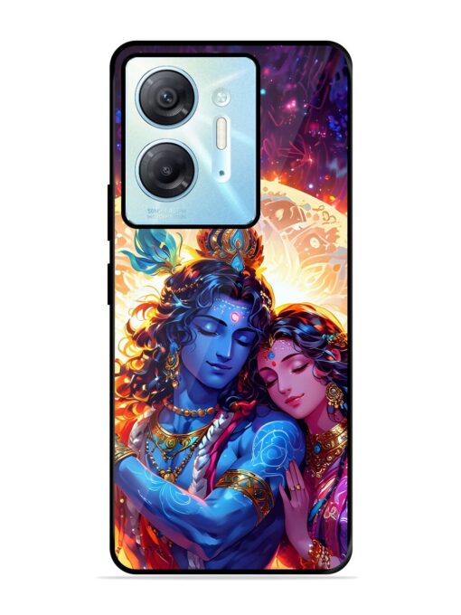 Radha Krishna Art Glossy Metal Phone Cover for Infinix Hot 30 (5G)