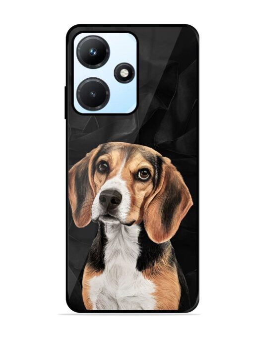 Beagle Portrait Glossy Metal Phone Cover for Infinix Hot 30I