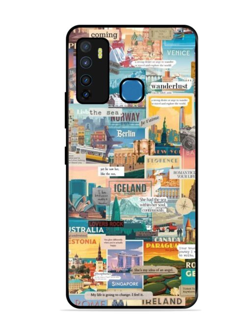 Travel Inspiration Collage Glossy Metal Phone Cover for Infinix Hot 9 Zapvi