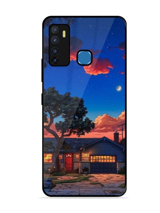 Serene Suburban Twilight Glossy Metal Phone Cover for Infinix Hot 9 Zapvi