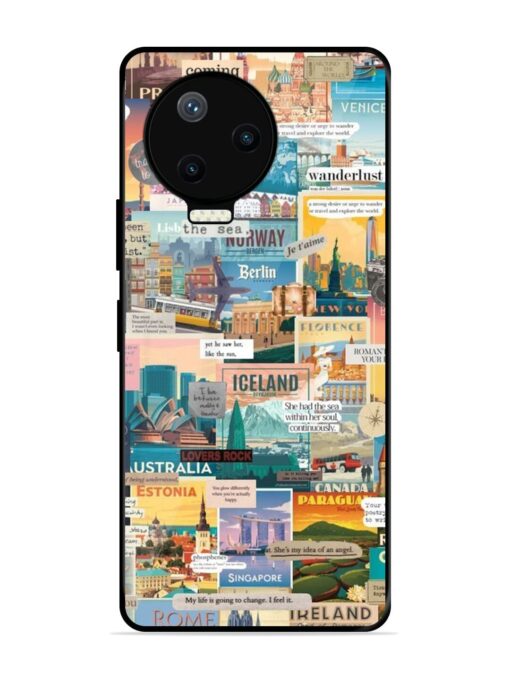 Travel Inspiration Collage Glossy Metal Phone Cover for Infinix Note 12 Pro (4G) Zapvi