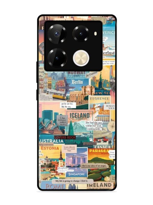 Travel Inspiration Collage Glossy Metal Phone Cover for Infinix Note 40 Pro (5G) Zapvi