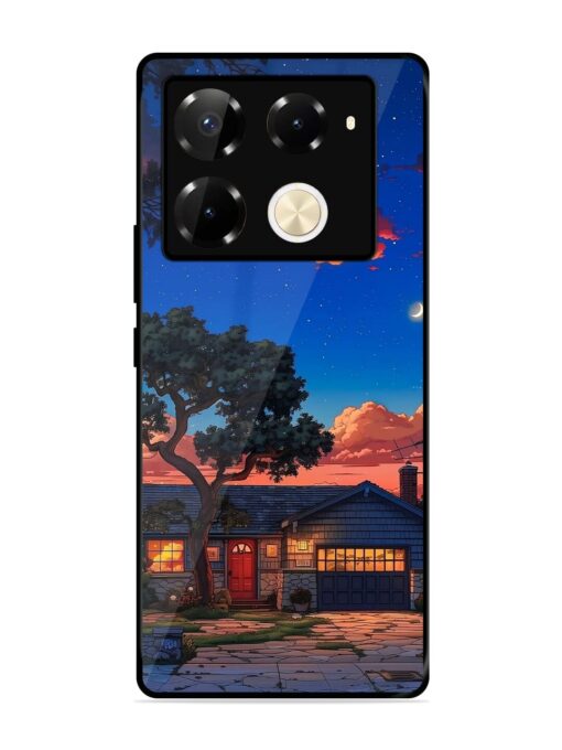 Serene Suburban Twilight Glossy Metal Phone Cover for Infinix Note 40 Pro (5G) Zapvi