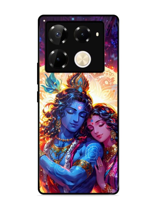 Radha Krishna Art Glossy Metal Phone Cover for Infinix Note 40 Pro Plus (5G) Zapvi