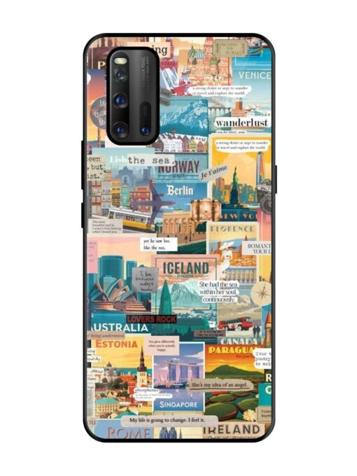 Travel Inspiration Collage Glossy Metal Phone Cover for Iqoo 3 Zapvi