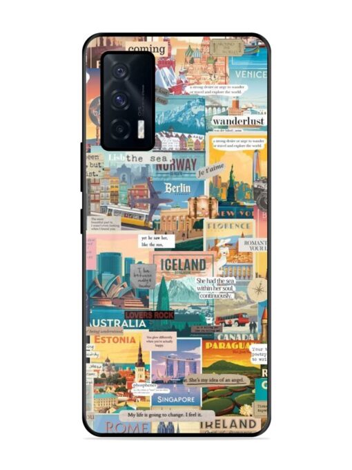 Travel Inspiration Collage Glossy Metal Phone Cover for Iqoo 7 (5G)