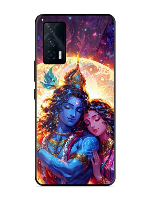 Radha Krishna Art Glossy Metal Phone Cover for Iqoo 7 (5G) Zapvi