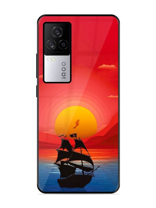 Sunset Sail Glossy Metal Phone Cover for Iqoo 7 Legend (5G) Zapvi