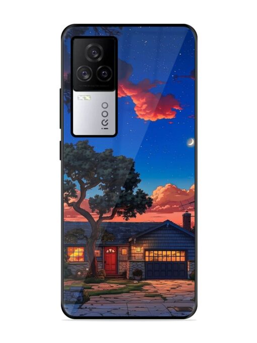 Serene Suburban Twilight Glossy Metal Phone Cover for Iqoo 7 Legend (5G) Zapvi