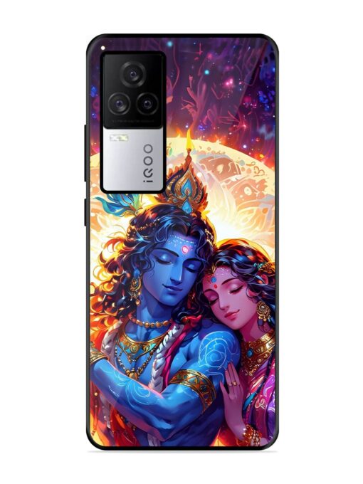 Radha Krishna Art Glossy Metal Phone Cover for Iqoo 7 Legend (5G) Zapvi