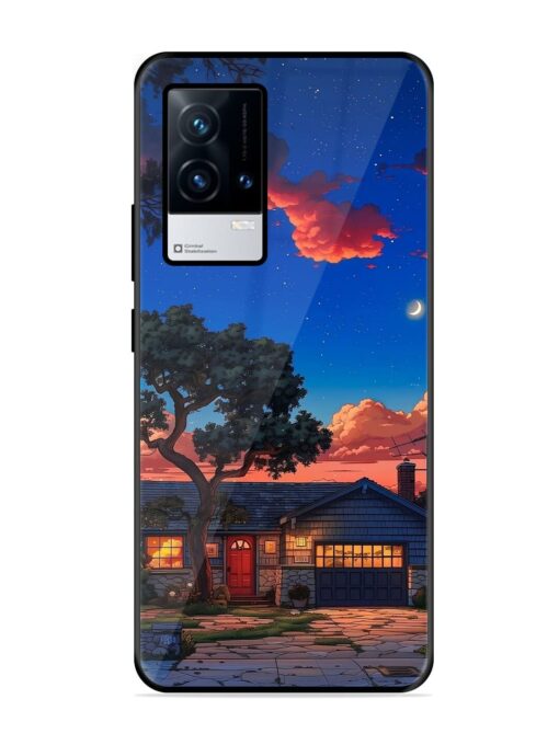 Serene Suburban Twilight Glossy Metal Phone Cover for Iqoo 8 Zapvi