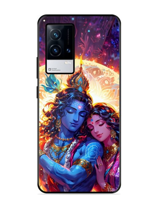 Radha Krishna Art Glossy Metal Phone Cover for Iqoo 8 Zapvi