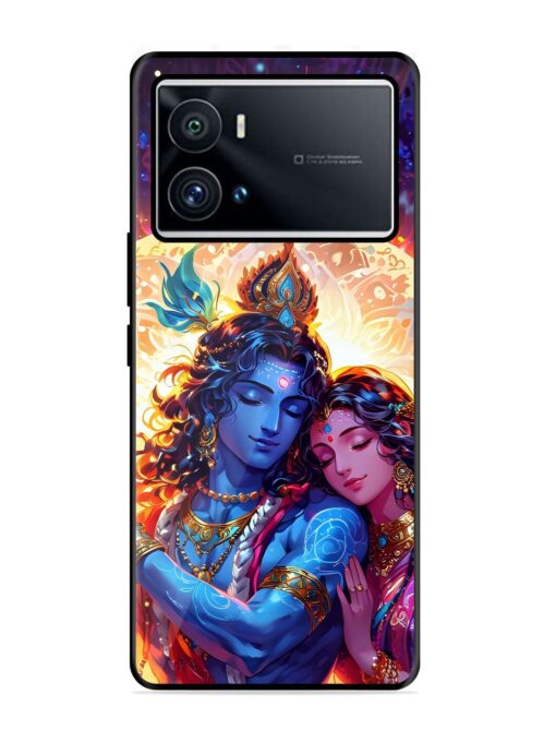 Radha Krishna Art Glossy Metal Phone Cover for Iqoo 9 Pro