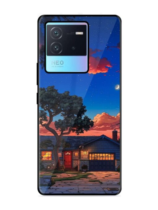 Serene Suburban Twilight Glossy Metal Phone Cover for Iqoo Neo 6 (5G) Zapvi