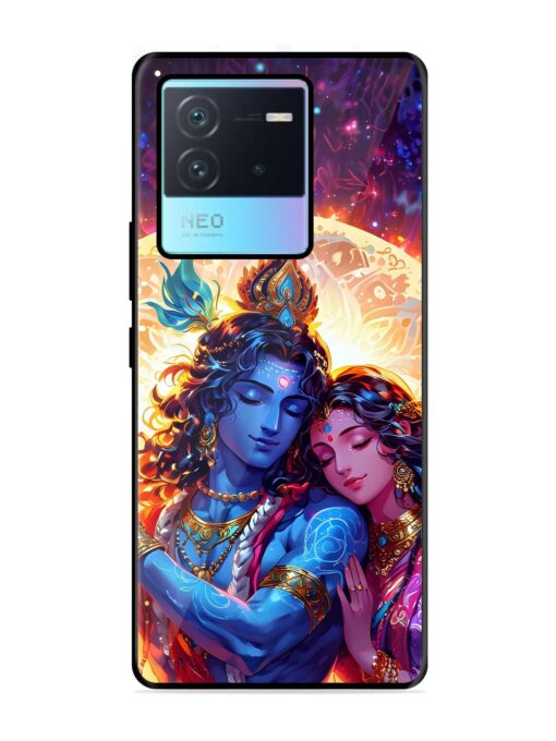 Radha Krishna Art Glossy Metal Phone Cover for Iqoo Neo 6 (5G) Zapvi