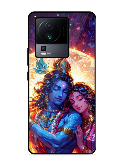 Radha Krishna Art Glossy Metal Phone Cover for Iqoo Neo 7 (5G)