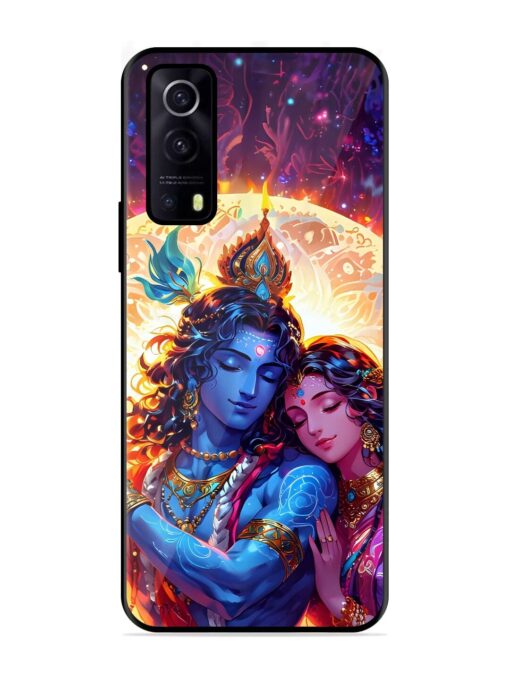 Radha Krishna Art Glossy Metal Phone Cover for Iqoo Z3 (5G) Zapvi