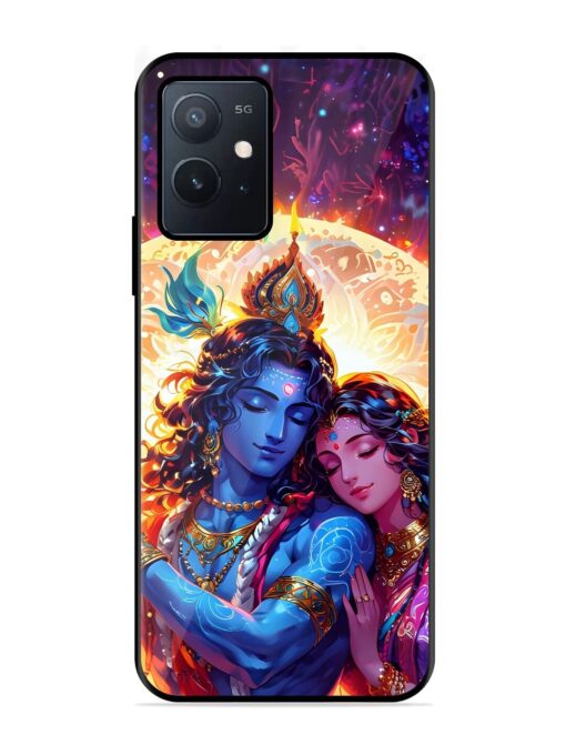 Radha Krishna Art Glossy Metal Phone Cover for Iqoo Z6 (5G) Zapvi