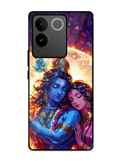 Radha Krishna Art Glossy Metal Phone Cover for Iqoo Z7 Pro (5G) Zapvi