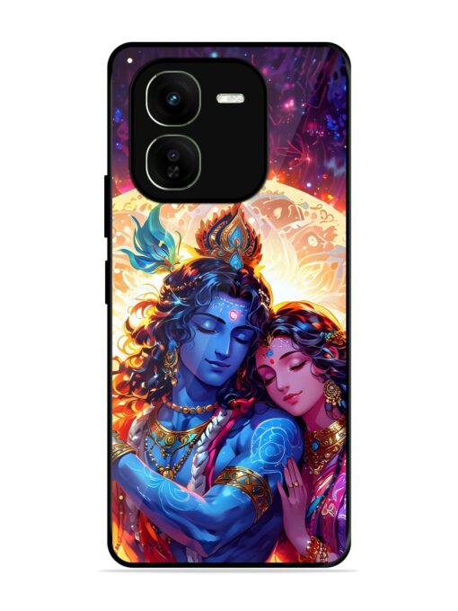 Radha Krishna Art Glossy Metal Phone Cover for Iqoo Z9X (5G)