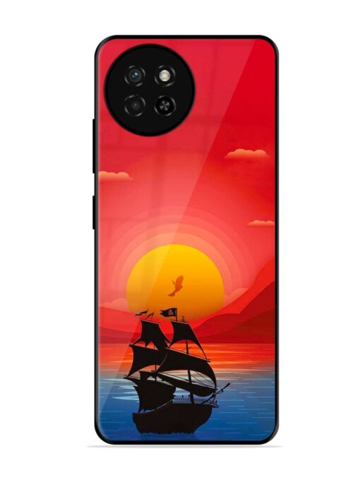 Sunset Sail Glossy Metal Phone Cover for Itel S23 Zapvi