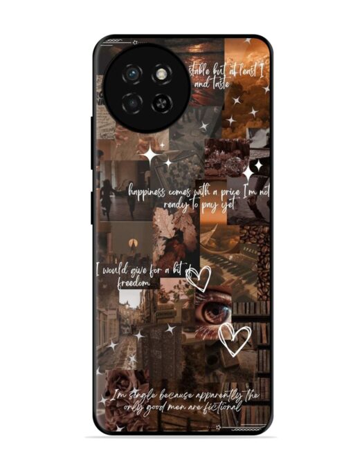 Melancholy Aesthetic Glossy Metal Phone Cover for Itel S23 Zapvi