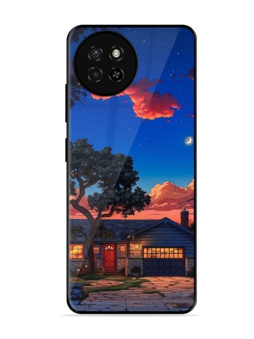 Serene Suburban Twilight Glossy Metal Phone Cover for Itel S23 Zapvi