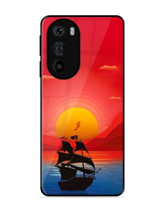 Sunset Sail Glossy Metal Phone Cover for Motorola Edge 30 Pro Zapvi