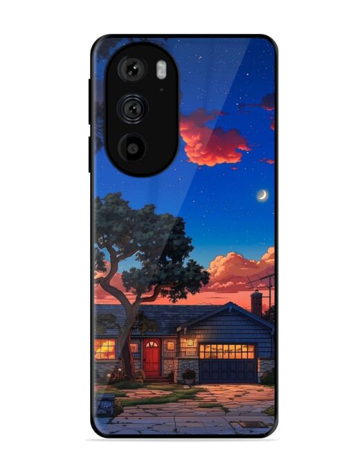 Serene Suburban Twilight Glossy Metal Phone Cover for Motorola Edge 30 Pro Zapvi