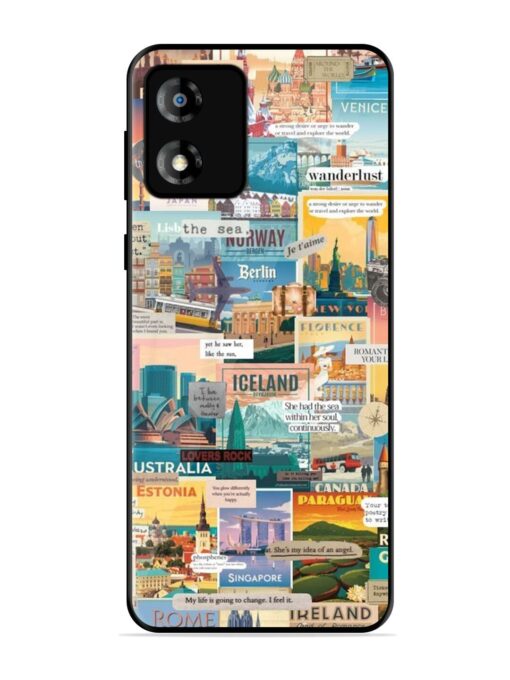 Travel Inspiration Collage Glossy Metal Phone Cover for Motorola Moto E13