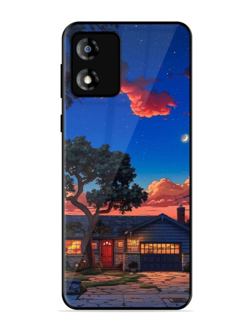 Serene Suburban Twilight Glossy Metal Phone Cover for Motorola Moto E13 Zapvi