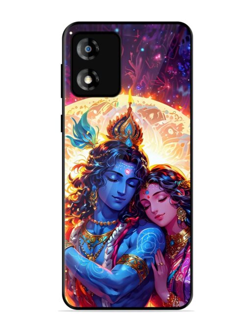 Radha Krishna Art Glossy Metal Phone Cover for Motorola Moto E13 Zapvi