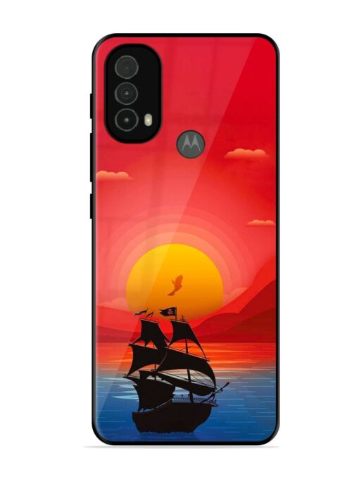 Sunset Sail Glossy Metal Phone Cover for Motorola Moto E40