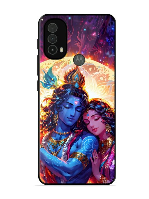 Radha Krishna Art Glossy Metal Phone Cover for Motorola Moto E40 Zapvi