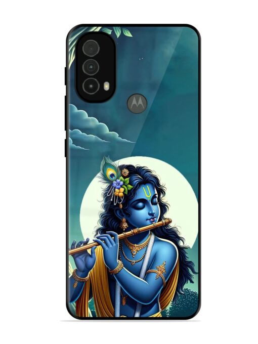 Krishna's Divine Flute Glossy Metal Phone Cover for Motorola Moto E40 Zapvi