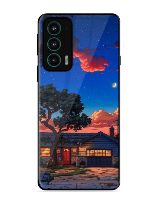 Serene Suburban Twilight Glossy Metal Phone Cover for Motorola Moto Edge 20 Zapvi