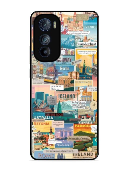 Travel Inspiration Collage Glossy Metal Phone Cover for Motorola Moto Edge 30 Zapvi