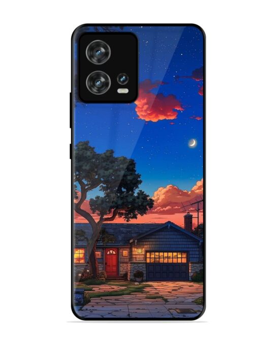 Serene Suburban Twilight Glossy Metal Phone Cover for Motorola Moto Edge 30 Fusion