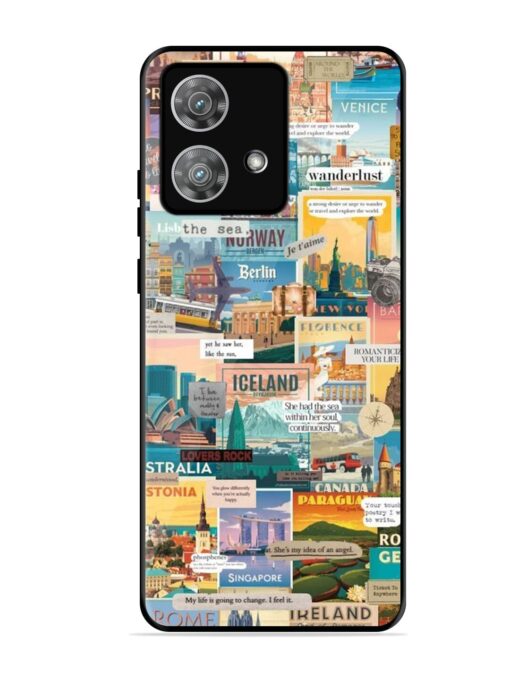 Travel Inspiration Collage Glossy Metal Phone Cover for Motorola Moto Edge 40 Neo Zapvi