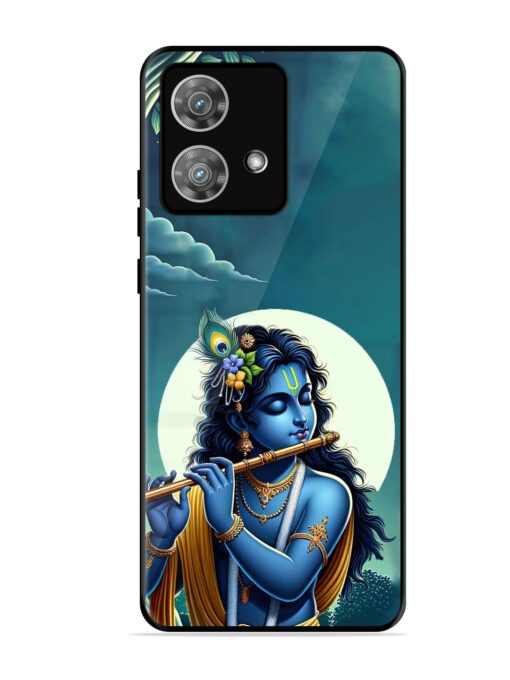 Krishna's Divine Flute Glossy Metal Phone Cover for Motorola Moto Edge 40 Neo Zapvi