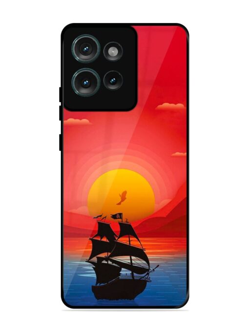 Sunset Sail Glossy Metal Phone Cover for Motorola Moto Edge 50 (5G)