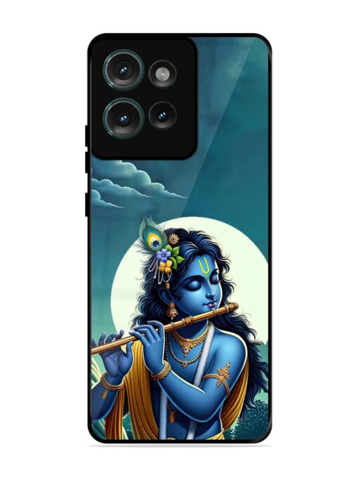 Krishna's Divine Flute Glossy Metal Phone Cover for Motorola Moto Edge 50 (5G)