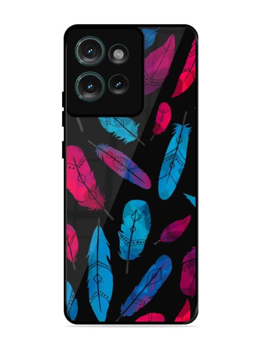 Feather Art Glossy Metal Phone Cover for Motorola Moto Edge 50 (5G)