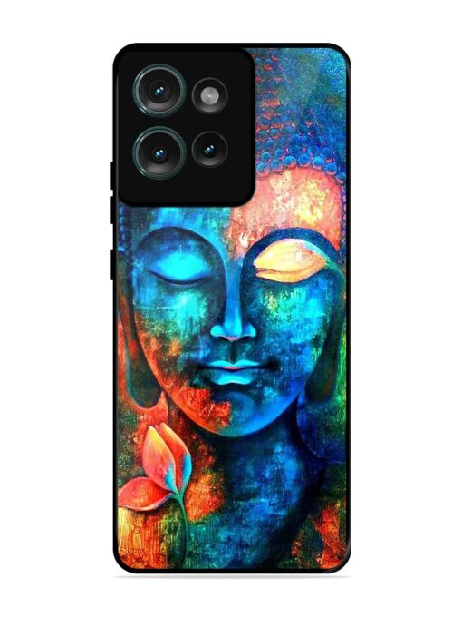 Buddha Painting Glossy Metal Phone Cover for Motorola Moto Edge 50 (5G)