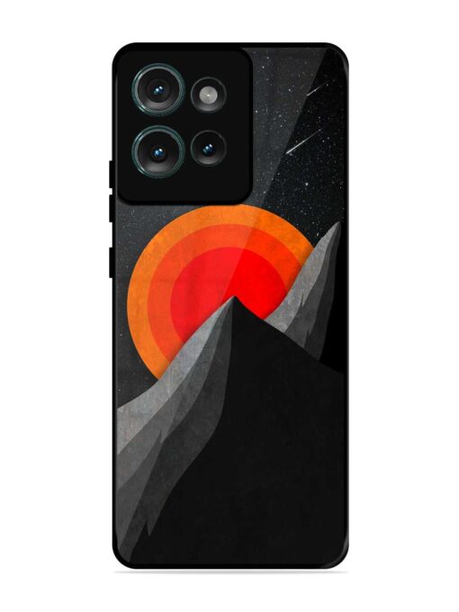 Black Mountain Glossy Metal Phone Cover for Motorola Moto Edge 50 (5G)