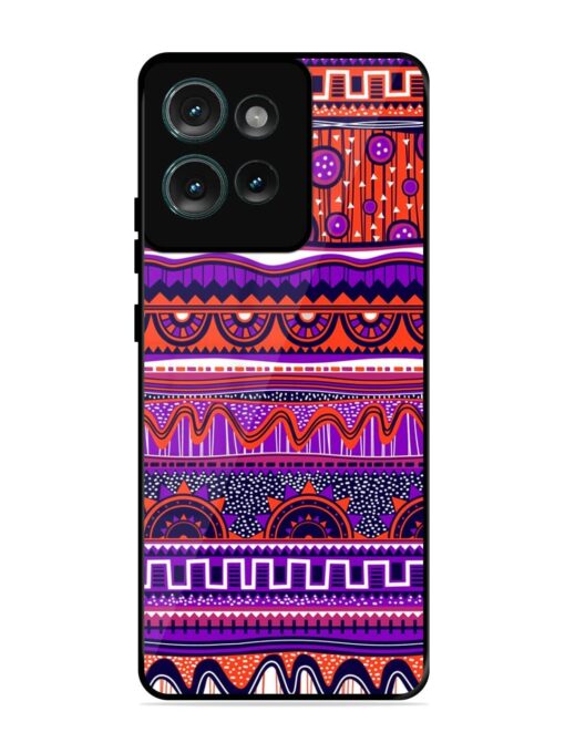 Ethnic Seamless Pattern Glossy Metal TPU Phone Cover for Motorola Moto Edge 50 (5G)