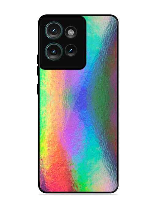 Colorful Holographic Background Glossy Metal TPU Phone Cover for Motorola Moto Edge 50 (5G)