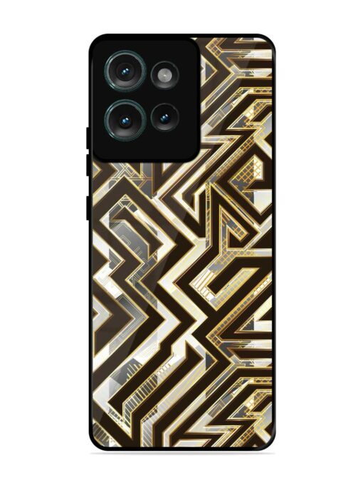 Technology Geometric Seamless Glossy Metal Phone Cover for Motorola Moto Edge 50 (5G)