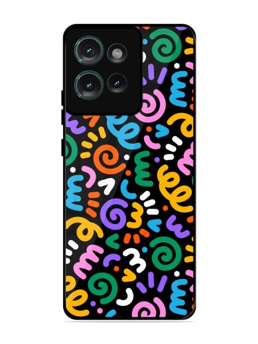 Colorful Seamless Vector Glossy Metal Phone Cover for Motorola Moto Edge 50 (5G)